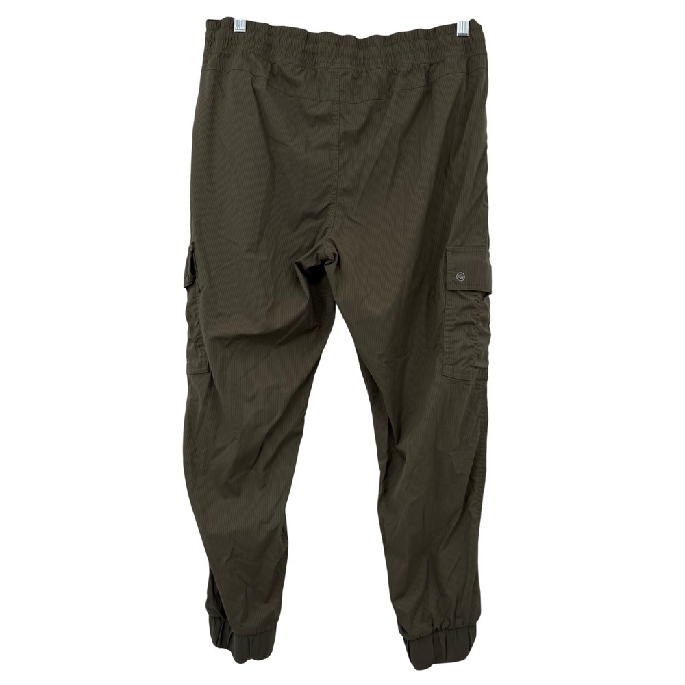 Eddie Bauer Cargo Joggers Womens Large Olive Green Pinstripe Lightweight Hiking - Picture 9 of 9